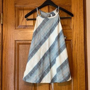 Diagonal Stripe High Neck Top